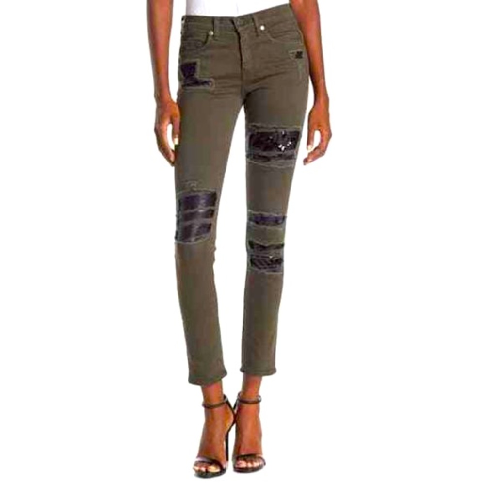 Ramy Brook Mid-Rise Sequin Skinny